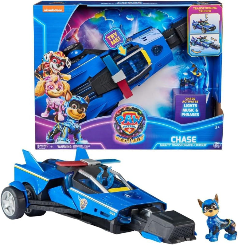 Paw Patrol Mighty Cruiser Deluxe di Chase, Veicolo con Luci e Suoni Spin Master