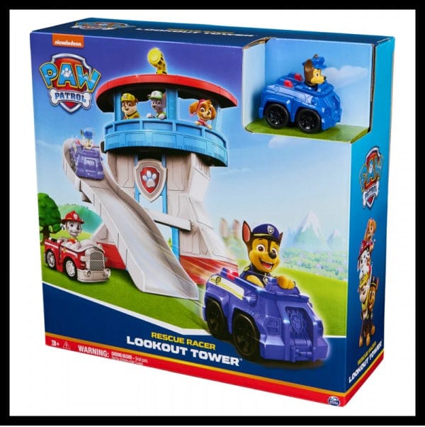 personaggi Televisivi e dei Cartoni animati Paw Patrol Resque racer Torre con Personaggio su Veicolo Paw Patrol Resque racer Torre con Personaggio su Veicolo