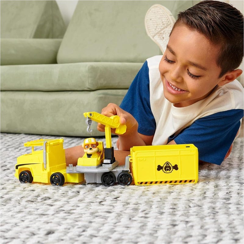 Bambole, playset e giocattoli Paw Patrol Rubble Camion Trasformabile con Cucciolo Rubble