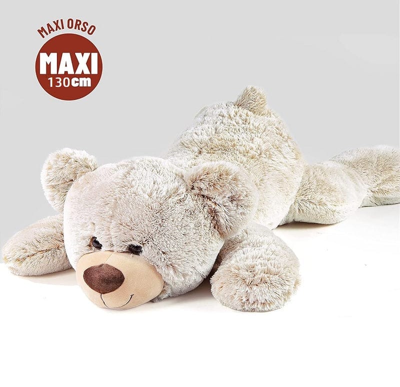 peluche Peluche Orso Steso da 130cm, Maxi Orso Bianco con Imbottitura Extra Peluche Orso Steso da 130cm, Maxi Orso Bianco con Imbottitura Extra