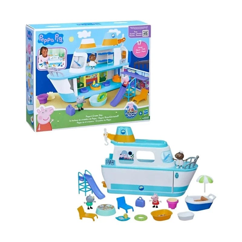 Bambole, playset e giocattoli Peppa Pig La Nave da Crociera Di Peppa, playset con 17 Accessori