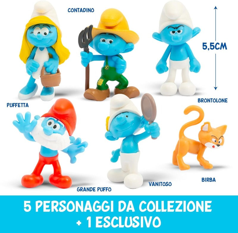 Action Figures Giochi Preziosi- I Puffi set 6 Personaggi Vs Birba