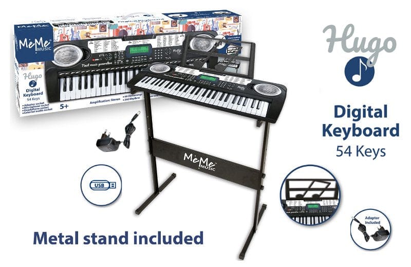 strumenti musicali Tastiera Elettronica Digitale 54 Tasti Wireless con Gambe e Alimentatore - MeMe Music