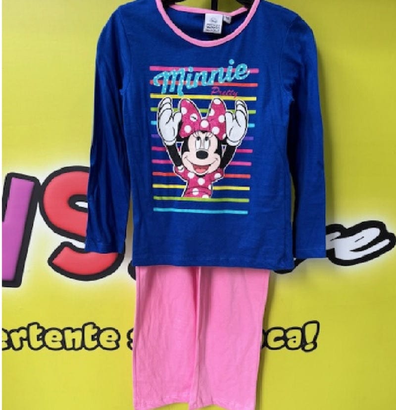 Abbigliamento Disney Minnie Mouse Pigiama Manica Lunga in Cotone