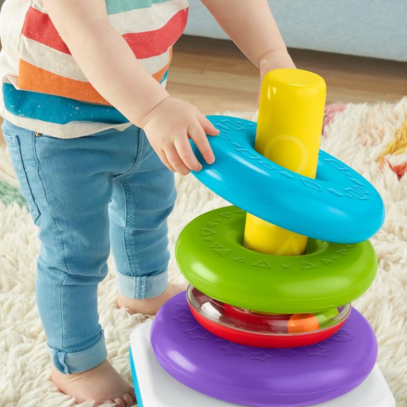 Giochi da ordinare e impilare Gioco Piramide Gigante con Anelli Impilabili +12Mesi -Fisher Price
