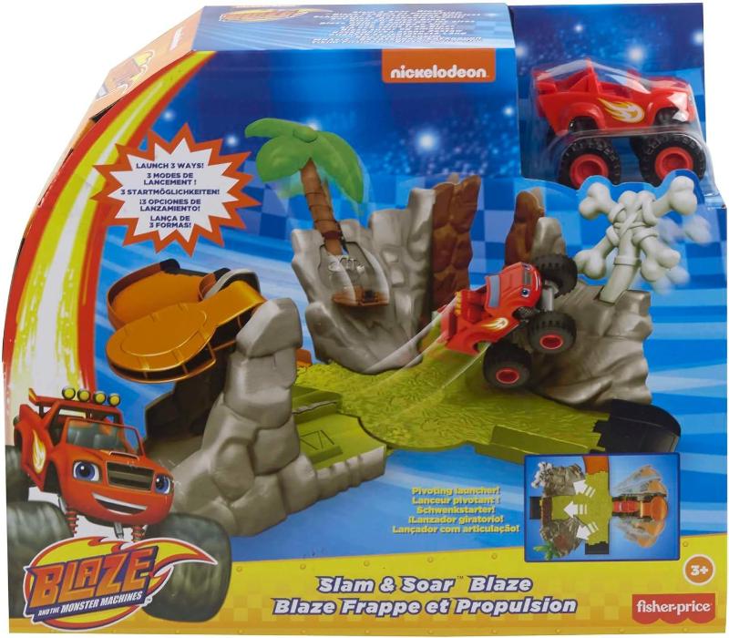 macchinine Blaze Pista da Corsa Slam & Soar, 3 modalità di gioco - Fisher Price