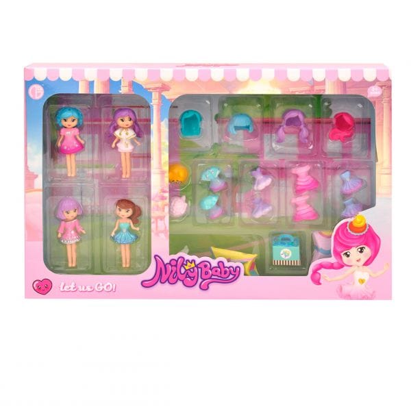 Bambole Playset Mini Bambole con Vestiti e Accessori