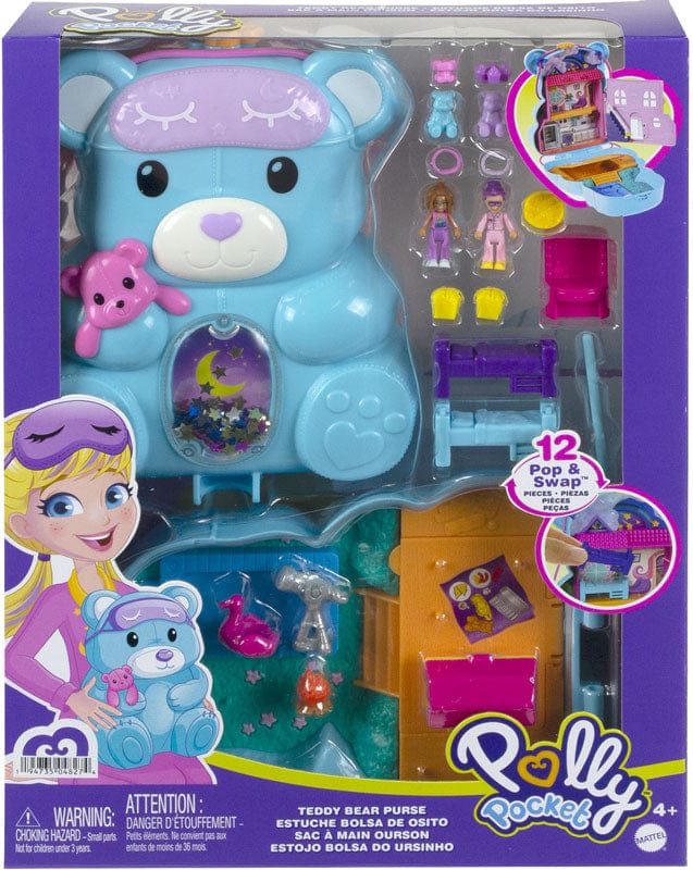 Bambole Polly Pocket Borsetta Orsetto Pigiama Party