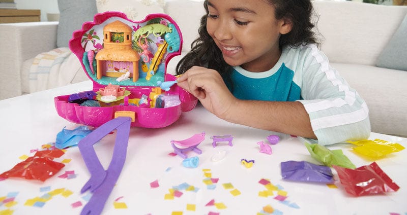 Bambole Polly Pocket, Fenicottero Rosa Mega Pignatta Party con 26 Sorprese