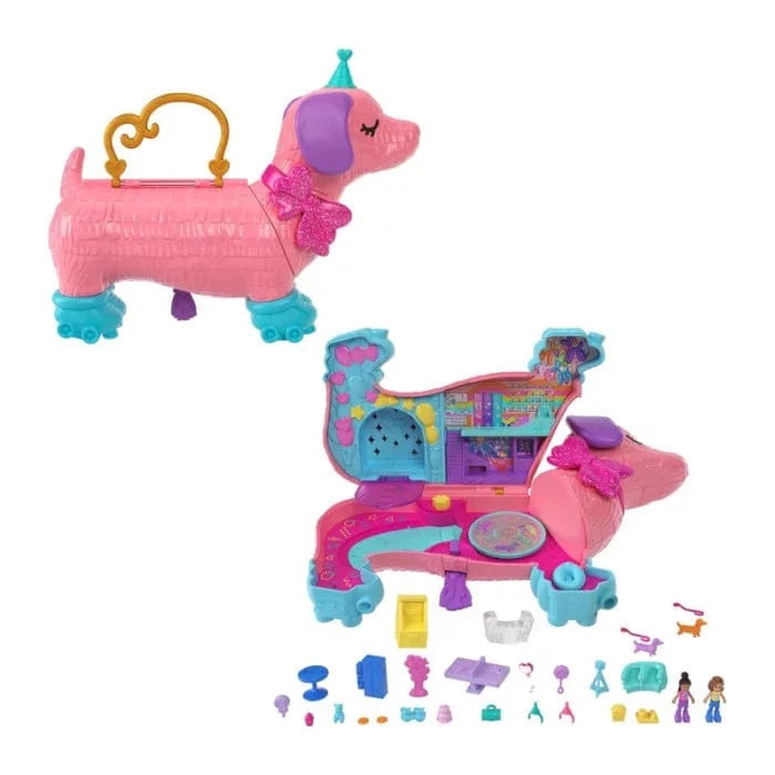 Bambole Polly Pocket Festa dei Cuccioli con 25 Sorprese e due micro bambole Polly Pocket, Lama Pignatta Party con 25 Sorprese