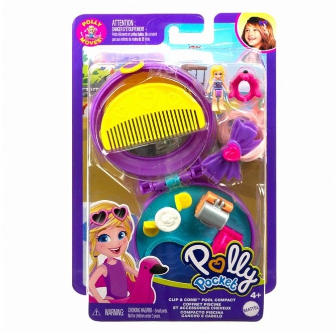Polly Pocket Micro Clip Beauty, Playset con Bambola e Pettine Polly Pocket Micro Clip Beauty, Playset con Bambola