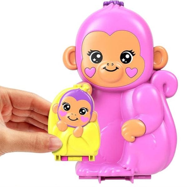 Playset Polly Pocket Borsetta Momma Monkey e Baby Playset 2 in 1 Polly Pocket Borsetta Momma Monkey e Baby Playset 2 in 1