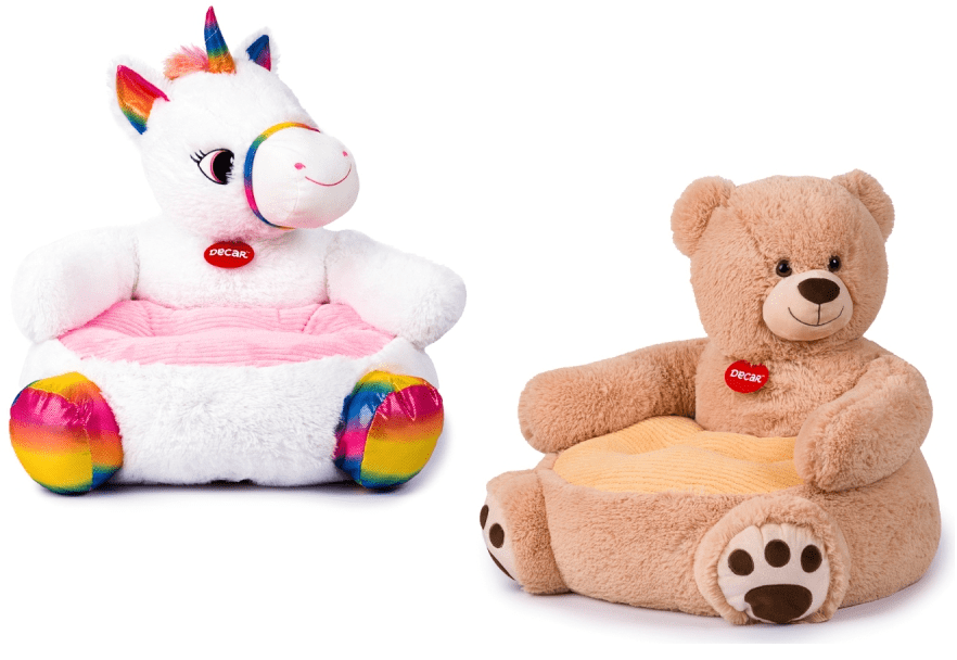 Orsacchiotti Poltroncina in Peluche 50 cm Orsetto e Unicorno