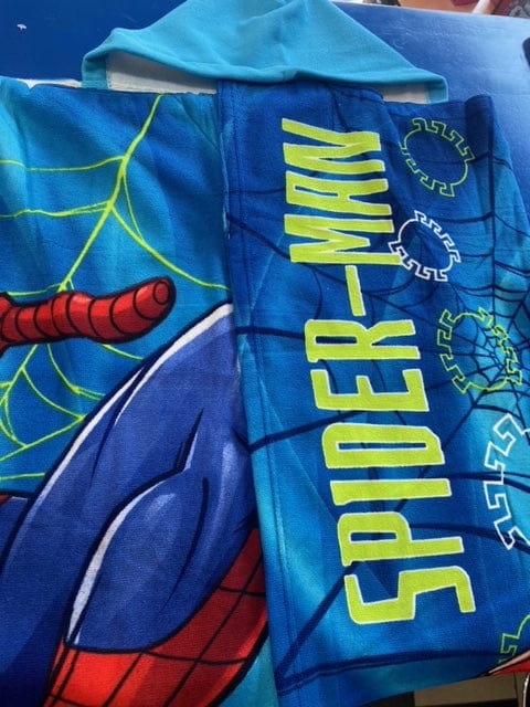 Telo Mare Poncho Spiderman, Asciugamano 140 x 70 cm