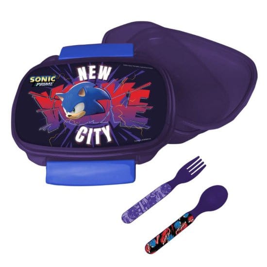 Borse e contenitori porta pranzo Porta Merenda Sonic con Posate in Plastica