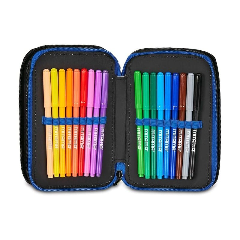 Astuccio Astuccio Inter 3 zip, Portacolori che Include 43 pz - Seven Astuccio Inter 3 zip, Portacolori che Include 43 pz - Seven