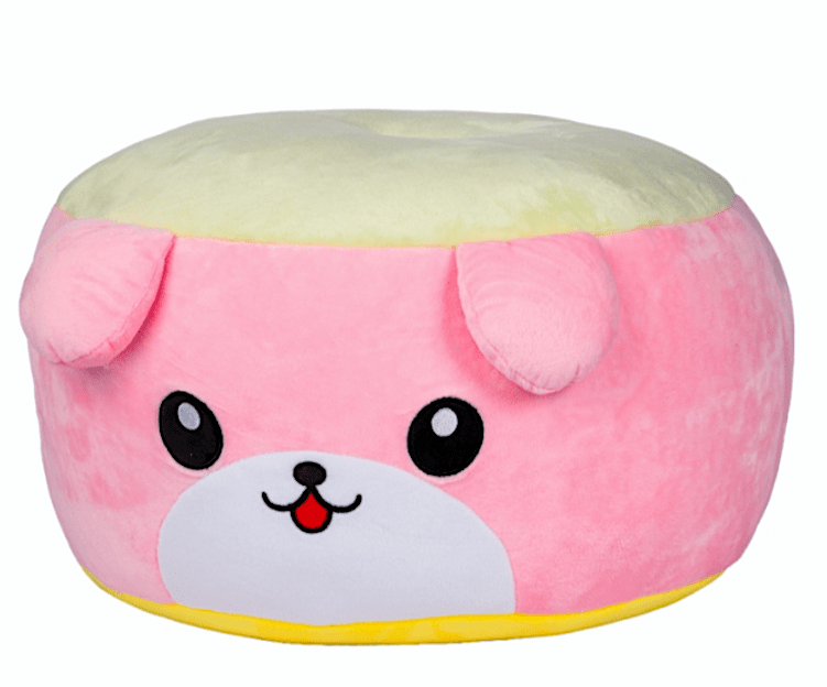Peluche Pouf in Peluche per Bambini a tema Animali 40x25cm Pouf in Peluche per Bambini a tema Animali 40x25cm