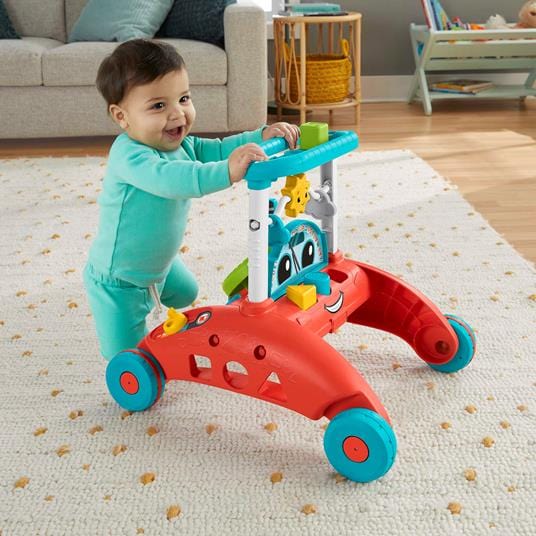 Giocattoli Fisher-Price Primi Passi al Volante, Carrellino per Imparare a Camminare Fisher Price Zebra Primi Passi, Spingibile per Imparare