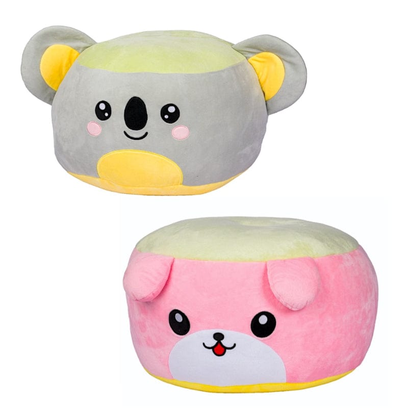 Peluche Pouf in Peluche per Bambini a tema Animali 40x25cm Pouf in Peluche per Bambini a tema Animali 40x25cm