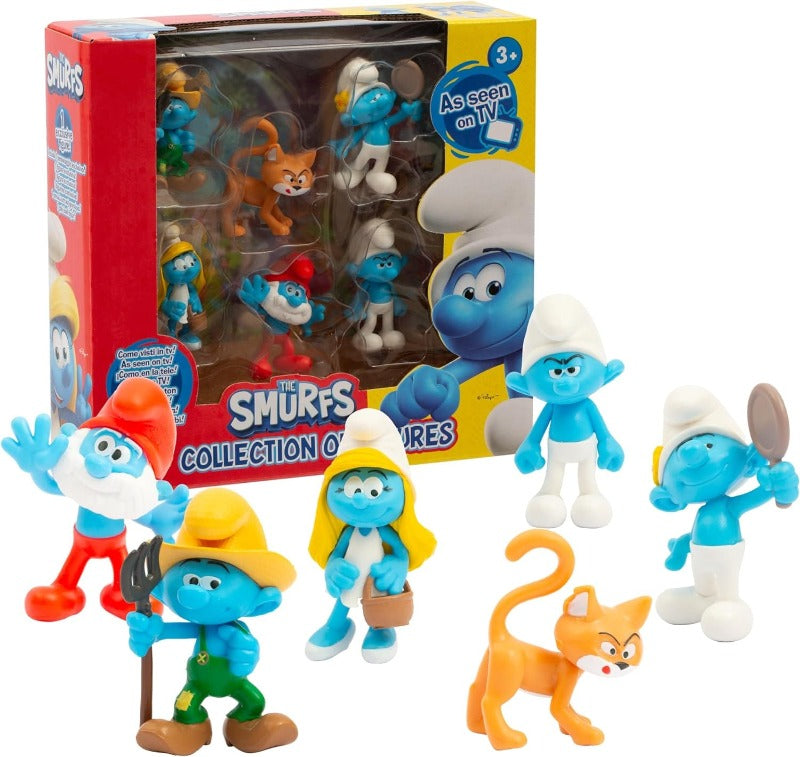 Action Figures Giochi Preziosi- I Puffi set 6 Personaggi Vs Birba