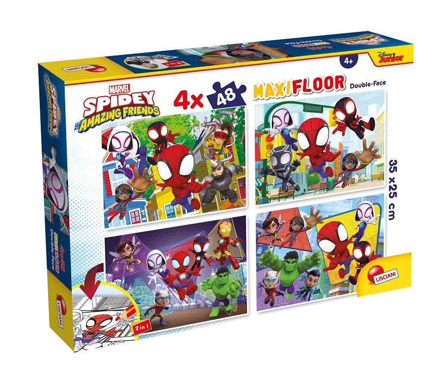 Puzzle Puzzle Spidey e i suoi fantastici amici 4 x 48 Tessere Medie con lato Colorabile