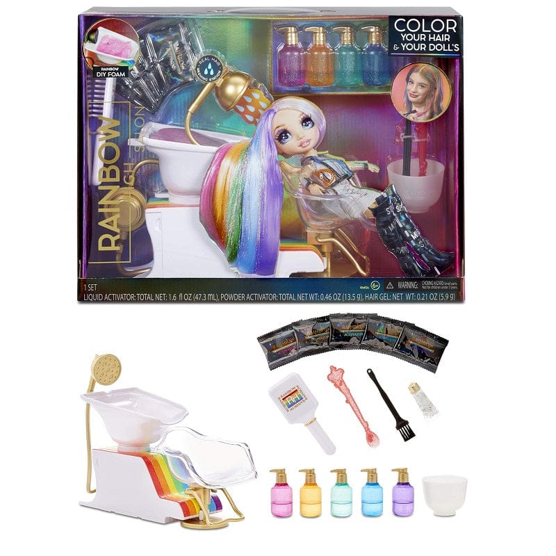 Bambole, playset e giocattoli Rainbow High Rainbow Surprise, Playset Salone Parrucchiere Capelli Arcobaleno Rainbow High Rainbow Surprise, Playset Salone Parrucchiere Capelli Arcobaleno