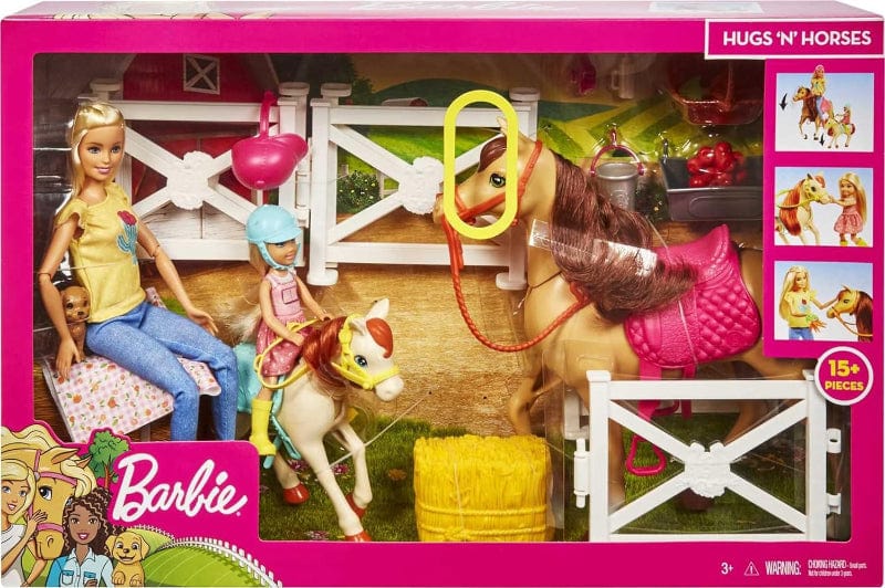 Bambole Il Ranch di Barbie, Bambole Barbie e Chelsea con Cavalli + Accessori Il Ranch di Barbie, Bambole Barbie e Chelsea con Cavalli + Accessori