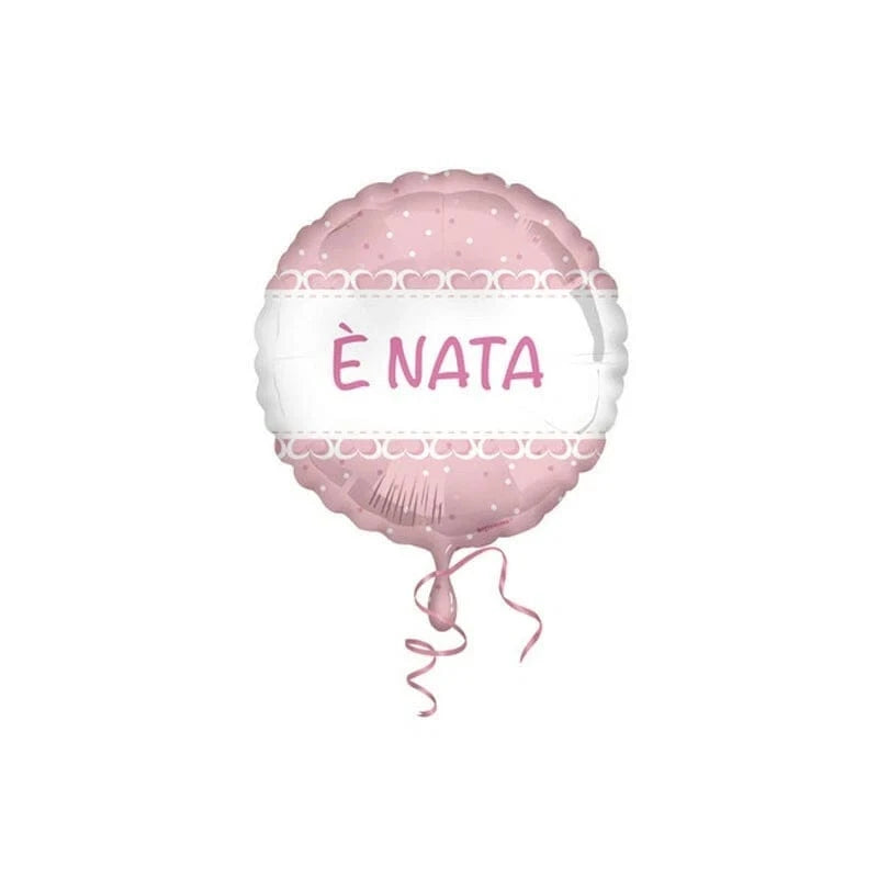 Palloncino Mylar  Rosa E' Nata 42cm Palloncino Mylar  Rosa E' Nata 42cm