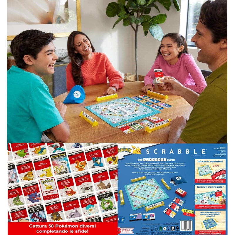 Giochi di società Scarabeo Pokémon, il gioco da tavolo delle parole crociate con 50 sfide dei personaggi Pokémon, versione italiana Scarabeo Pokémon, il gioco da tavolo delle parole crociate con 50 sfide dei personaggi Pokémon, versione italiana