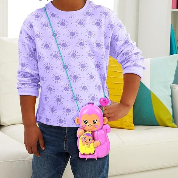 Playset Polly Pocket Borsetta Momma Monkey e Baby Playset 2 in 1 Polly Pocket Borsetta Momma Monkey e Baby Playset 2 in 1