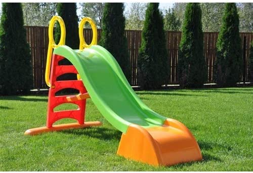 Giocattoli Aria Aperta Scivolo da Giardino per Bambini con 5 Gradini e attacco per acqua Scivolo per Bambini Toys, 3 Gradini Pieghevole Salvaspazio  