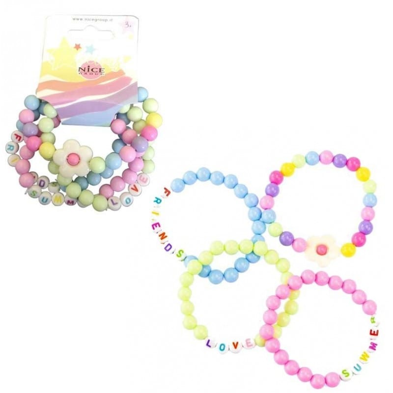 Giocattoli Fashion Bracciali Bambina Love Summer, set 4 Braccialetti