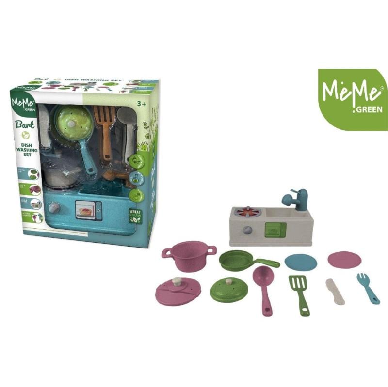 Cucina Giocattolo Set da Gioco in BioPlastica con Fornelli e Lavello Funzionante 11 pezzi - Luci e Suoni Set da Gioco in BioPlastica con Fornelli e Lavello Funzionante