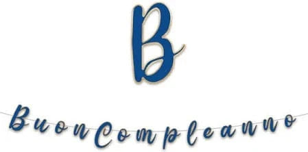 Party Festone Scritta Buon Compleanno Blu Gold 300x15 cm -BigParty Festone Scritta Buon Compleanno Blu Gold 300x15 cm -BigParty