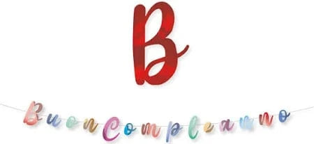 Party Festone Scritta Buon Compleanno Assortiti Metal 300x15 cm -BigParty Festone Scritta Buon Compleanno Assortiti Metal 300x15 cm -BigParty