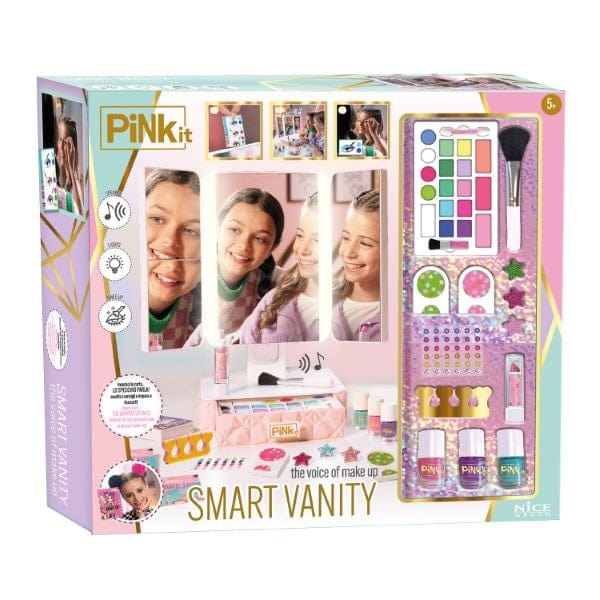 Trousse Pink It Specchiera Interattiva Smart Vanity, Interattiva con Voce Guida e schede Make up Pink It Specchiera Interattiva Smart Vanity, Voce Guida e schede Make up