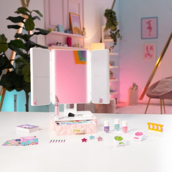 Trousse Pink It Specchiera Interattiva Smart Vanity, Interattiva con Voce Guida e schede Make up Pink It Specchiera Interattiva Smart Vanity, Voce Guida e schede Make up