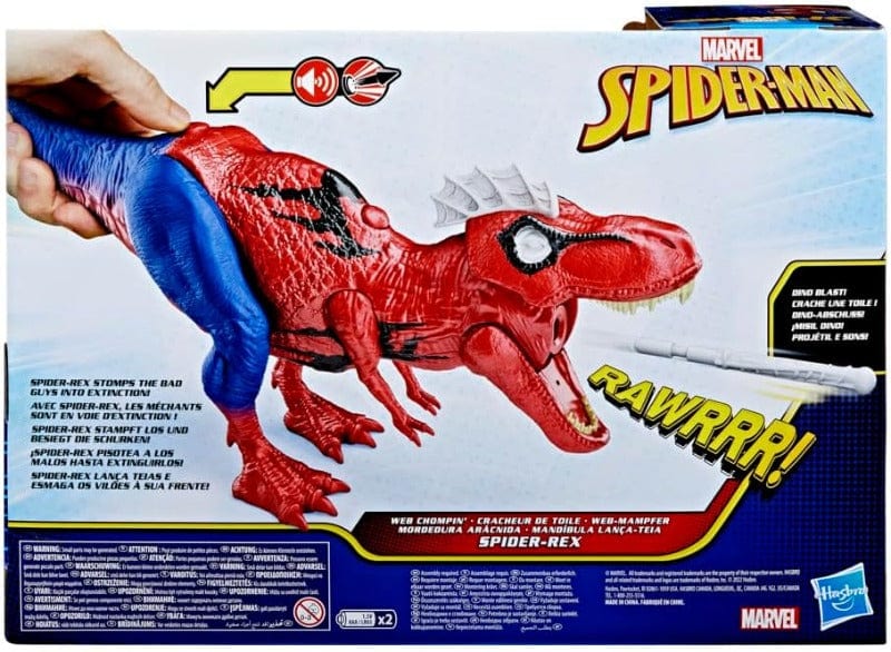 dinosauri Spiderman Spider-Rex, Dinosauro T-Rex da 40cm con suoni e funzioni