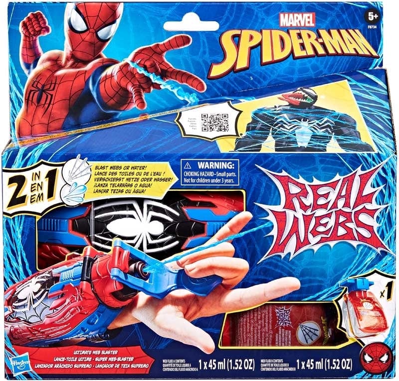 Giochi d'Imitazione Spiderman Guanto Spara ragnatele Real Webs, Blaster 2 in 1 Spiderman Guanto Spara ragnatele Real Webs, Blaster 2 in 1