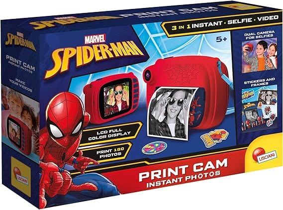 Giocattoli Lisciani Giochi Spiderman Print Cam, Fotocamera Istantanea con Funzione Video e Selfie Barbie Print Cam, Fotocamera Istantanea con Funzione Video e Selfie