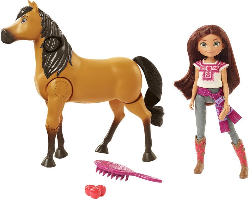 Spirit - Playset Grande Stalla Dei Cavalli Con Bambola Lucky, Cavallo Che Cambia Colore Con Acqua E Tanti Accessori - Giocattolo Per Bambine E Bambini 3+ Anni
