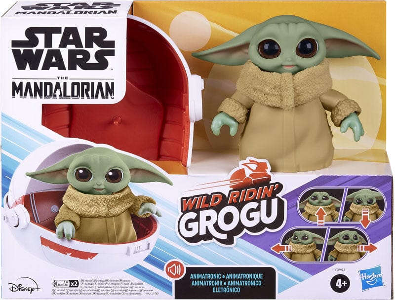 Animali Interattivi Star Wars Grogu nella Culla, Giocattolo animatronico di The Child con Combinazioni di Suoni e movimenti Star Wars Peluche Interattivo Baby Yoda, The Mandalorian