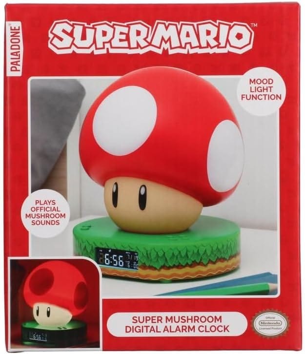 Dispositivi elettronici giocattolo Super Mario Orologio Sveglia con Lampada Fungo - Paladone Super Mario Orologio Sveglia con Lampada Fungo - Paladone