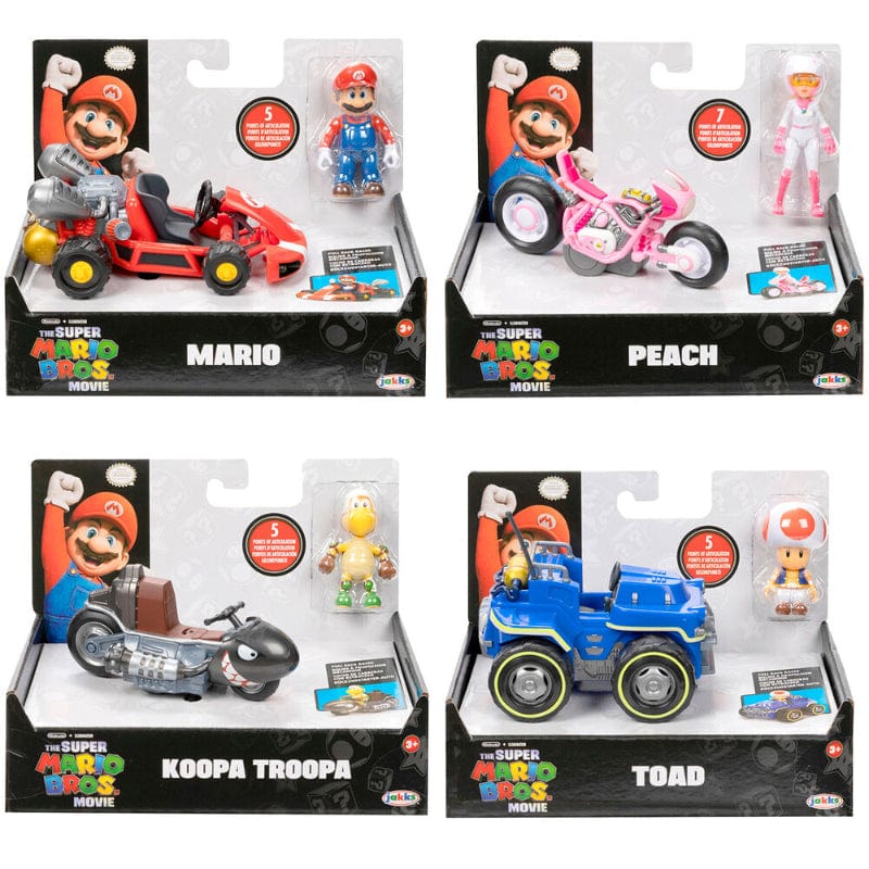 Action figure Super Mario Veicoli con Personaggio Assortiti Super Mario Veicoli con Personaggio Assortiti