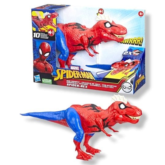 dinosauri Spiderman Spider-Rex, Dinosauro T-Rex da 40cm con suoni e funzioni