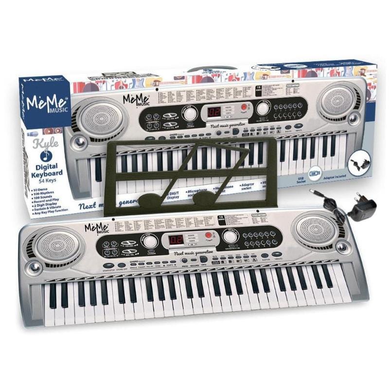 strumenti musicali Tastiera Elettronica Digitale 54 Tasti con Adattatore Usb e Alimentatore - MeMe Music