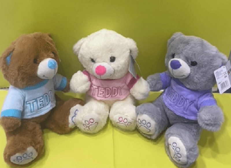 Orsacchiotti Peluche Orsetto Teddy Seduto da 23cm con Maglietta