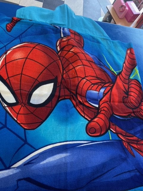 Telo Mare Poncho Spiderman, Asciugamano 140 x 70 cm
