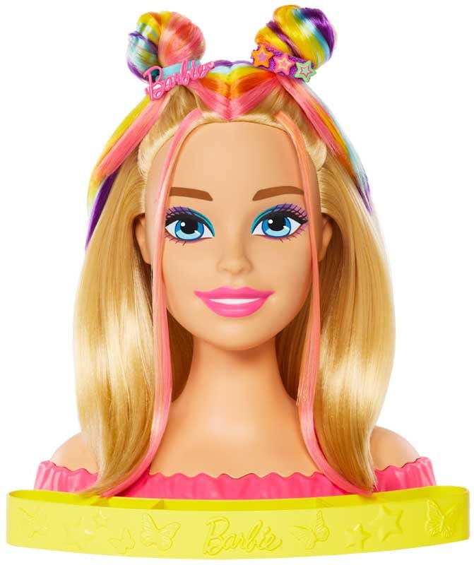 Barbie Super Chioma Hairstyle Capelli Arcobaleno, Testa da Pettinare – The  Toys Store