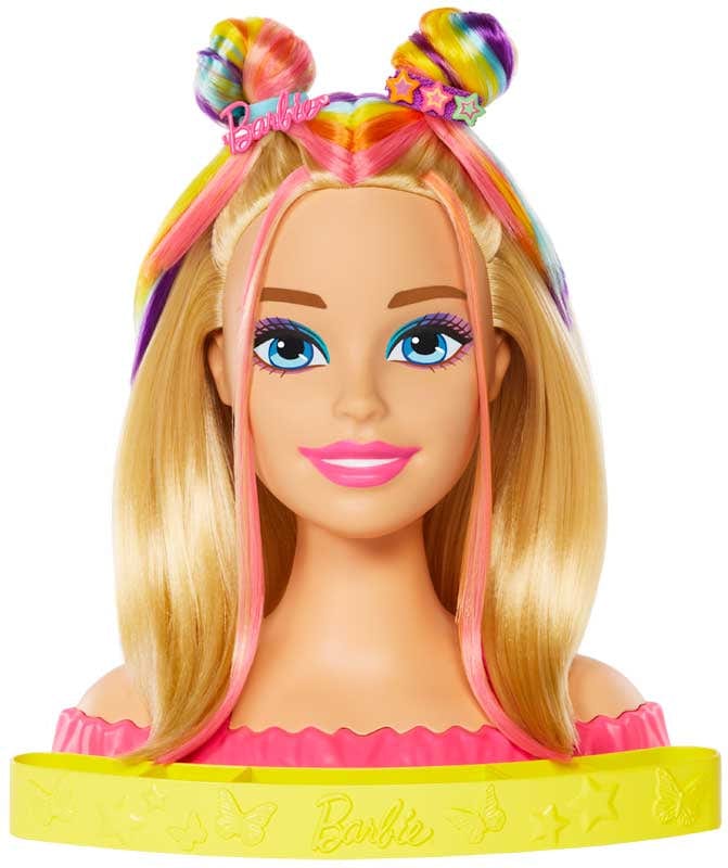 Barbie Super Chioma Hairstyle Capelli Arcobaleno, Testa da Pettinare e truccare con accessori Color Reveal HMD78Barbie Super Chioma Hairstyle Capelli Arcobaleno, Testa da Pettinare e truccare con accessori Color Reveal HMD78